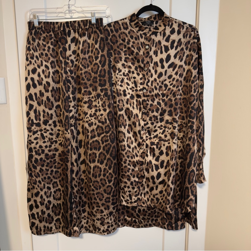 Dressed in LALA Leopard Print Pants & Jumpsuit Set Worn Once Perfect Condition